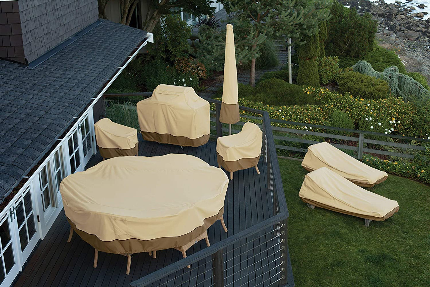 Veranda Outdoor Ping Pong Table Cover, Tan, 60" Wide X 28" Deep X 63" High, 55-826-011501-00