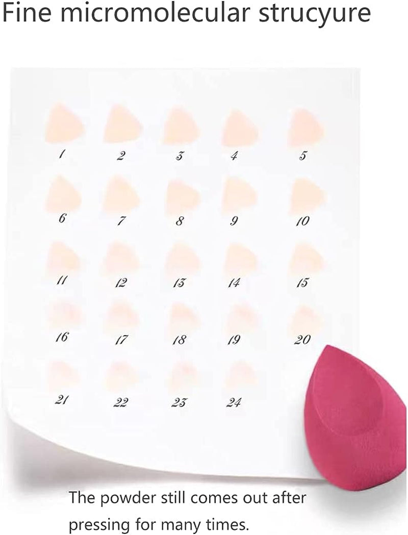 8 Pcs Makeup Sponges Blender Set - Makeup Sponges for Foundation Blender with Egg Case and 1 Holder, Flawless for Cream, Powder and Liquid (8Pcs,Pink)